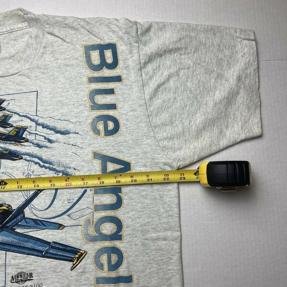 Vintage 90’s Blue Angels Jet Plane T Shirt Single Stitched Gray Size XL - Picture 8 of 8